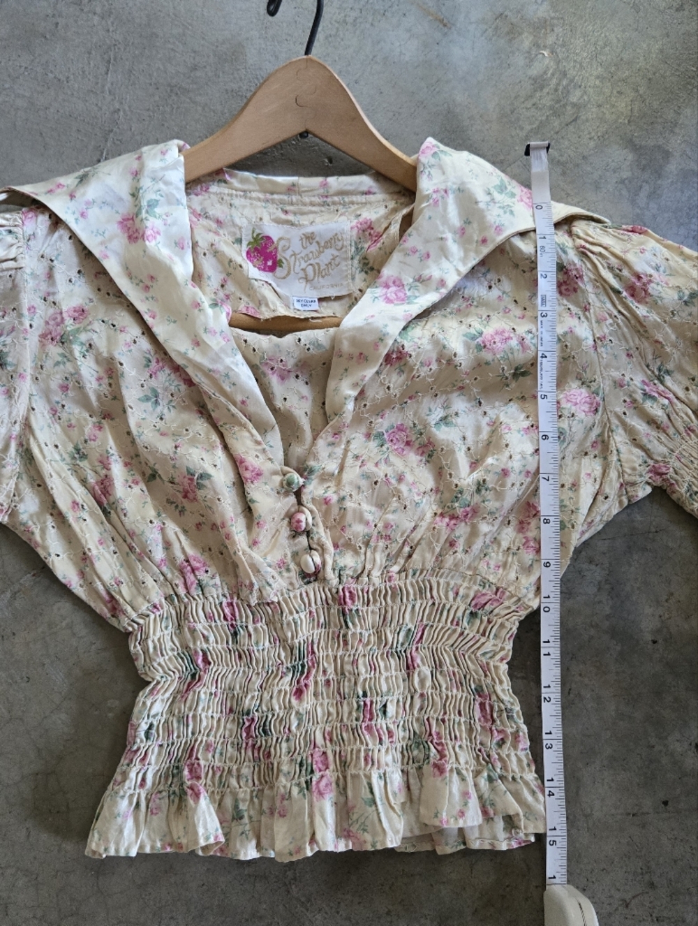 Vintage 60s 70s Does 30s Floral Top And Ultra Wide Leg Pant Suit Set XS S - Picture 10 of 16